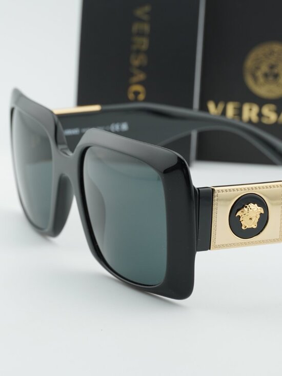 Versace VE4405 GB1/87 Square Sunglasses – Black / Dark Grey main image 4